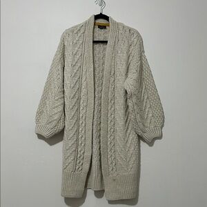 Topshop Cream Cable Knit Cardigan